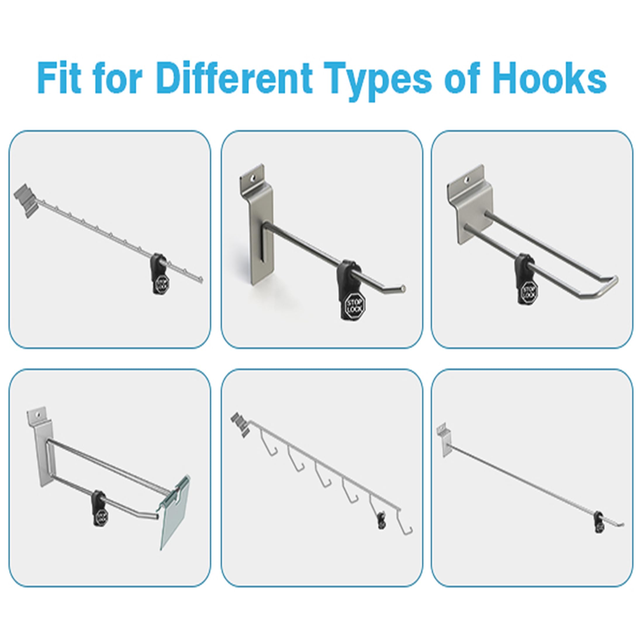 Amazon.com: IRONWALLS 200pcs Peg Hook Locks (Black) : Industrial